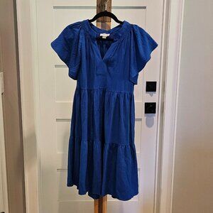 Calvin Klein Women's Split-Neck Tiered A-Line Dress